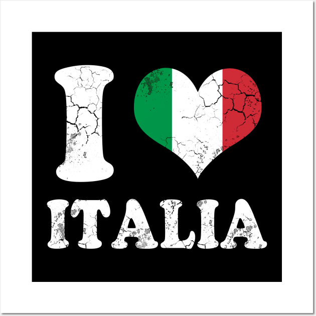 I Love Italia Flag Italian Italy Wall Art by E